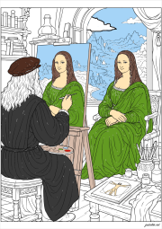 Creación de Anónimo a partir de Leonardo da Vinci pintando la Mona Lisa