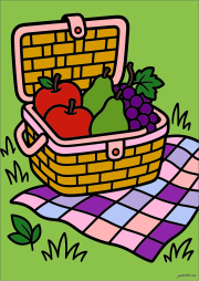 Werk von Anonym nach Cesta de picnic con frutas