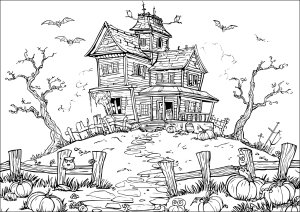 Dibujos para colorear : Casa Encantada