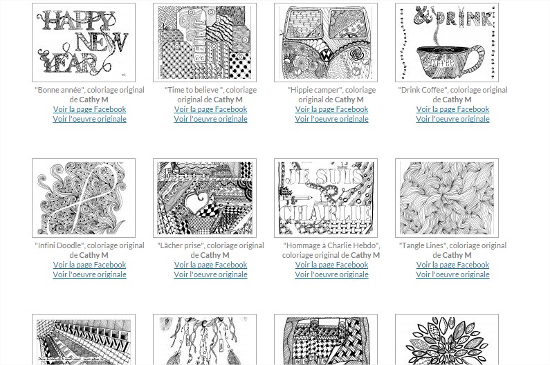 Examples of coloring created from Cathy M works