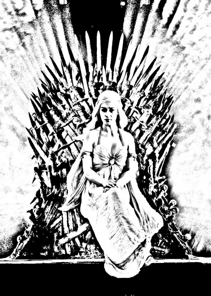 Coloriage de Daenerys Targaryan créé à partir d'une photo