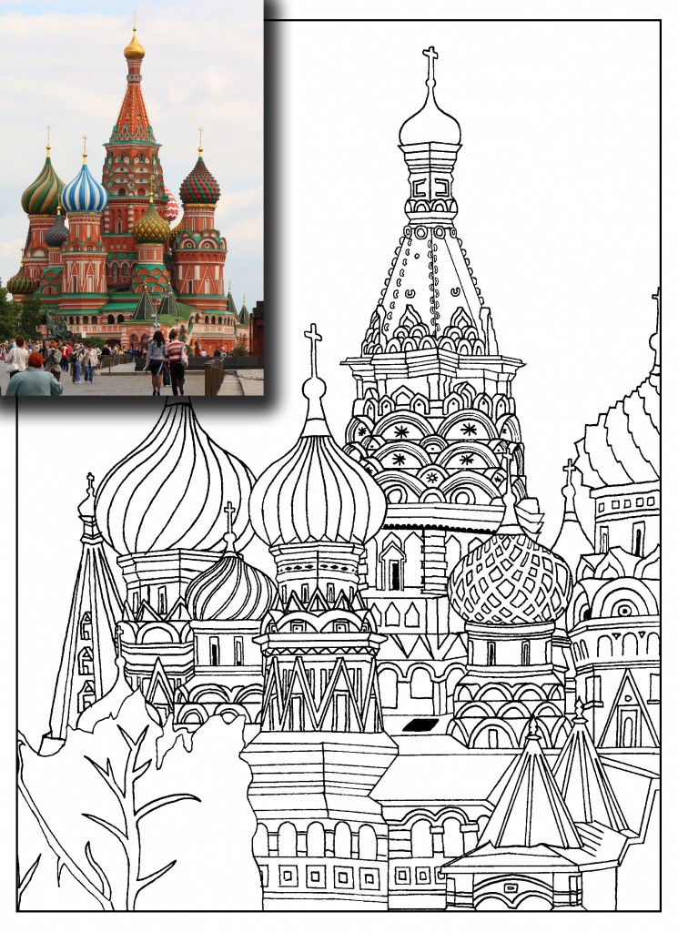 Colorige exclusif de la Cathédrale Saint-Basile-le-Bienheureux de Moscou