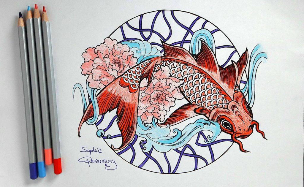 tuto coloriage mandala poisson par sophie