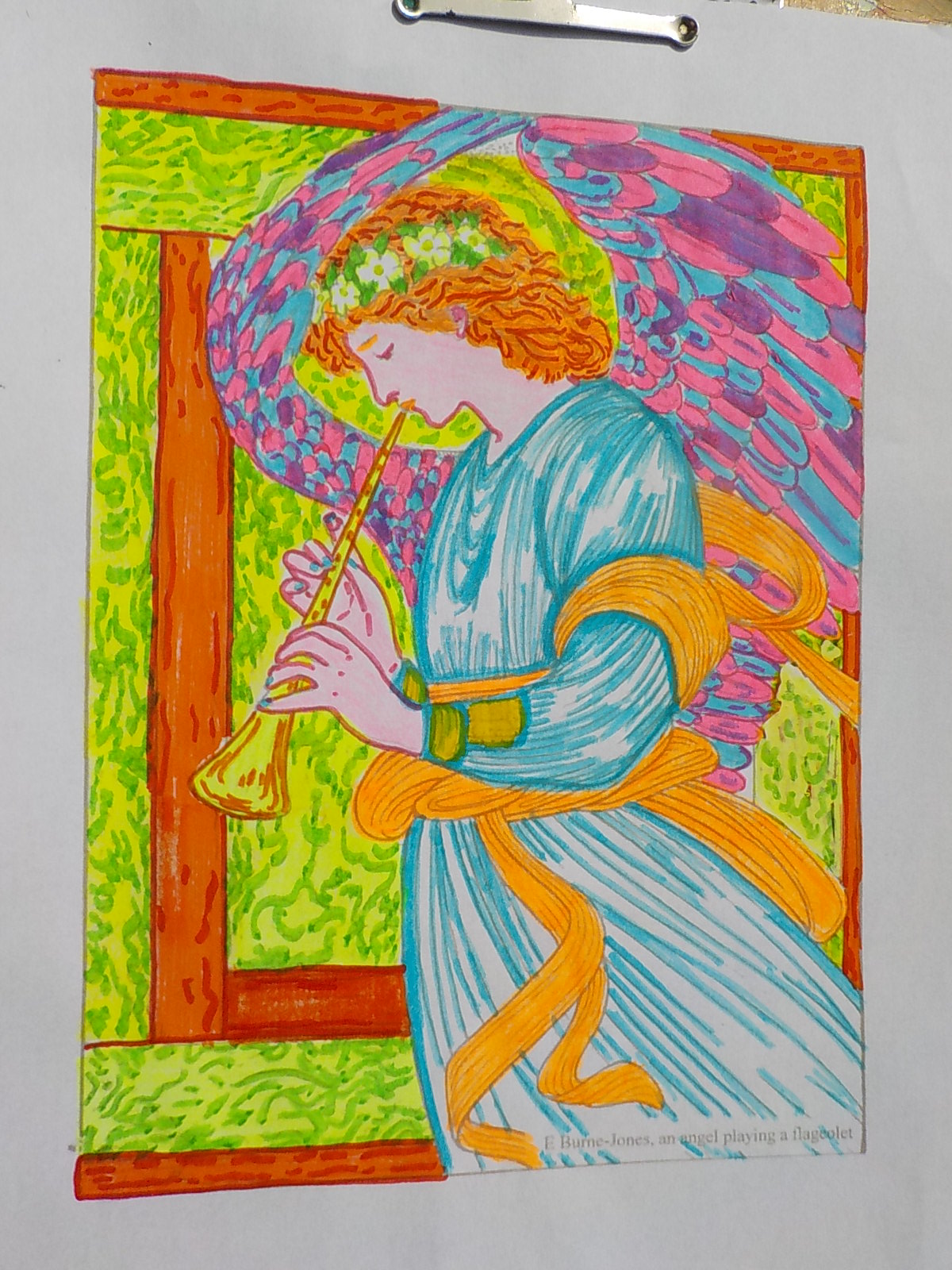 Techniques de coloriage et tutoriels Coloriages difficiles pour Tuto Coloriage Ange aux couleurs Fluos par Domandalas