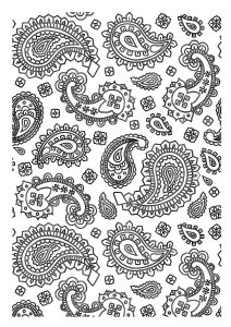 Coloriage adulte motifs paisley 5