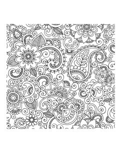 Coloriage d'Orient et 1001 Nuits à imprimer pour adultes : Paisley-iran