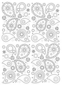 Coloriage d'Orient et 1001 Nuits à imprimer pour adultes : Detaille-motifs-paisley