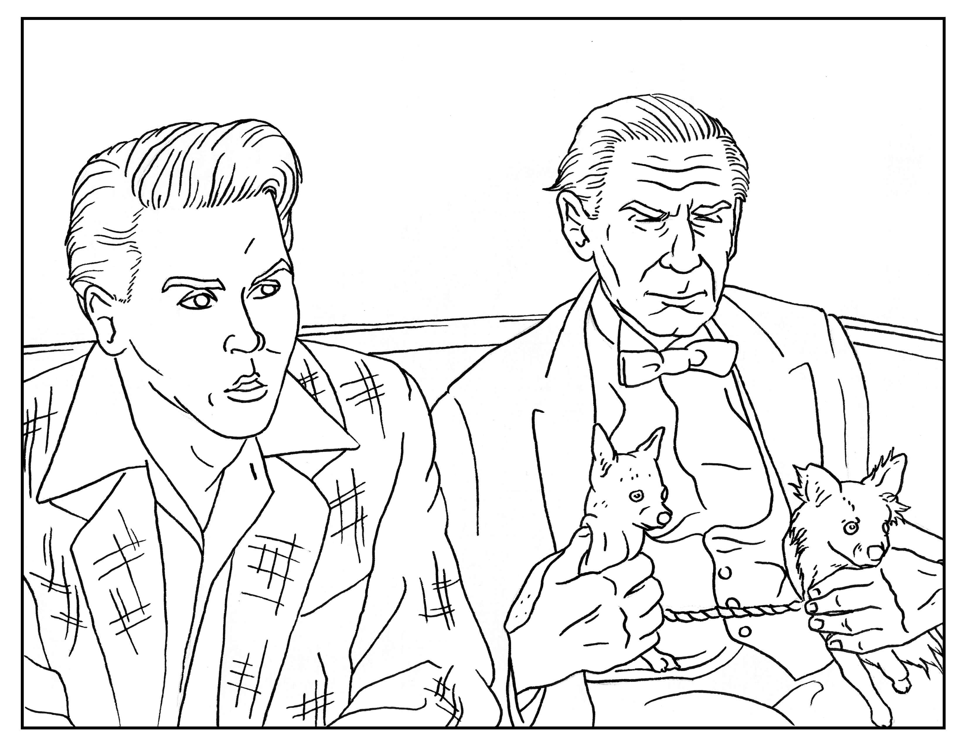 Coloriage inspiré du film de Tim Burton Ed Wood, avec Johnny Depp