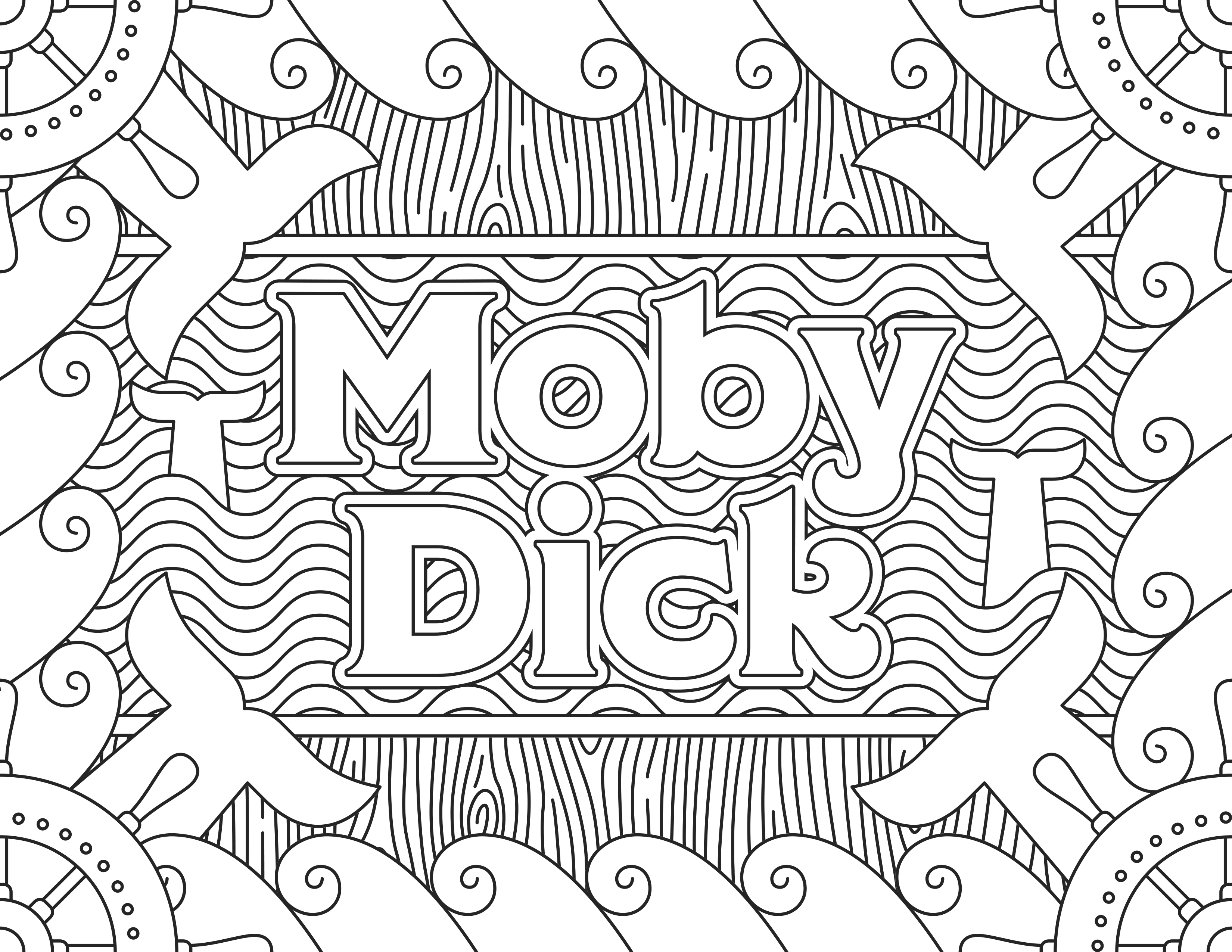 Coloriage inspiré du film 'Moby Dick'