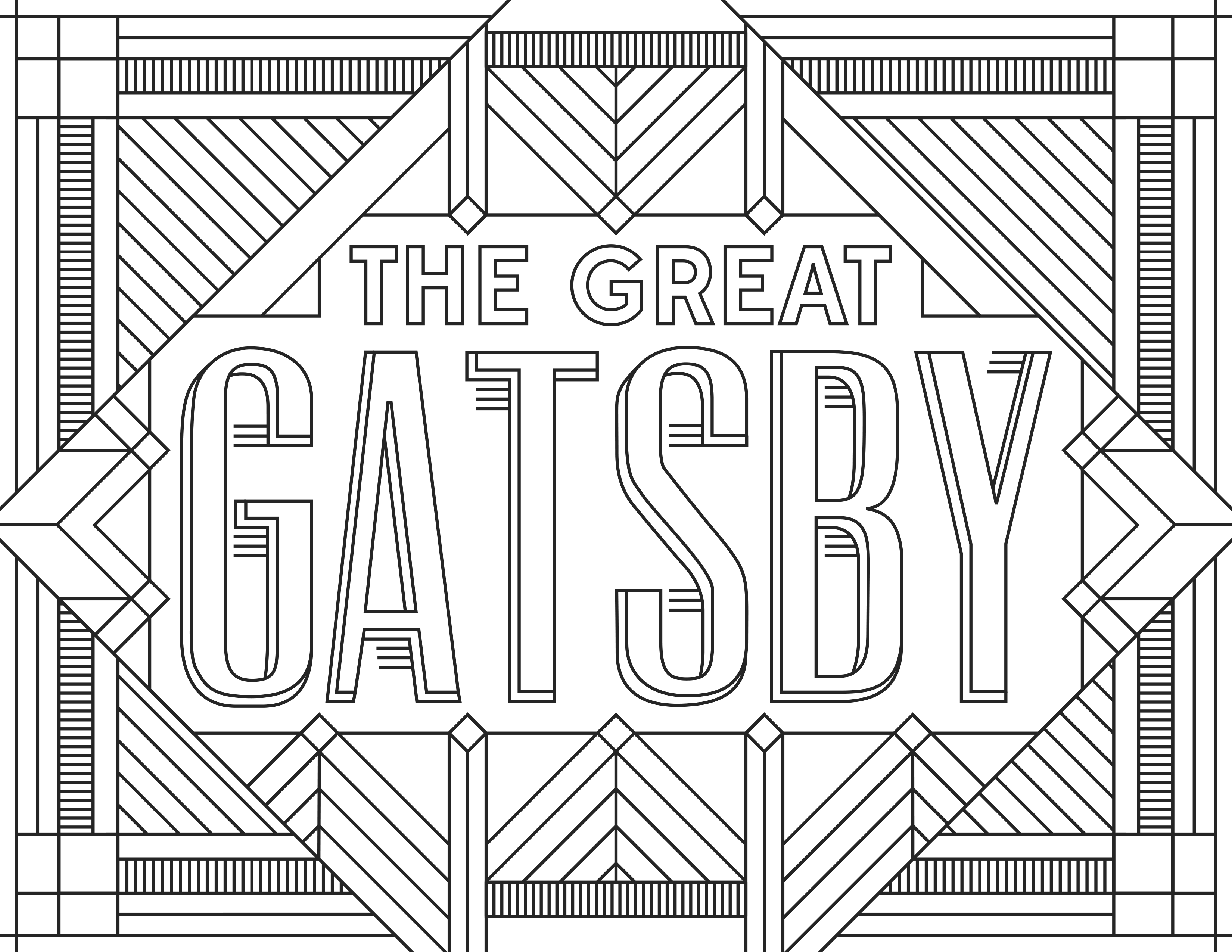 Coloriage inspiré du film 'The Great Gatsby'