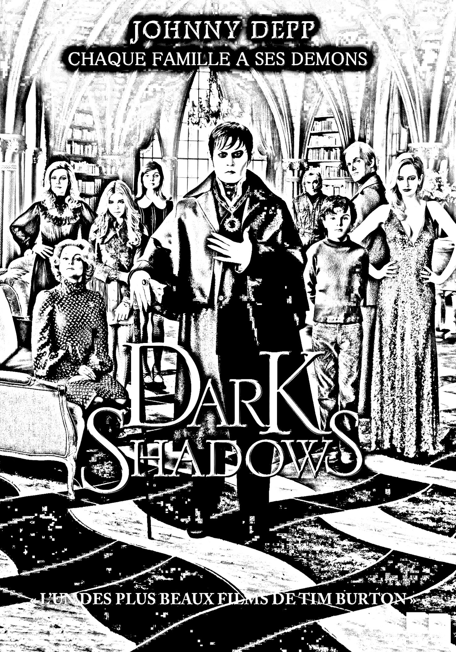 Coloriage affiche film Dark Shadows de Tim Burton