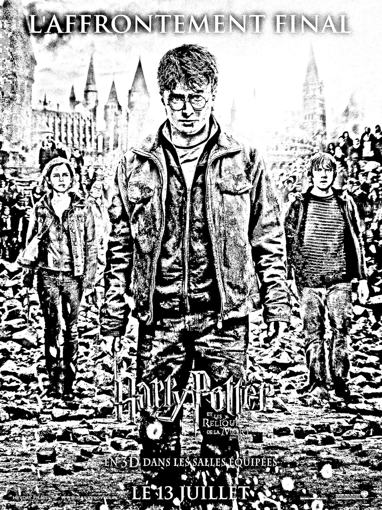 Coloriage affiche film Harry Potter (dernier épisode)