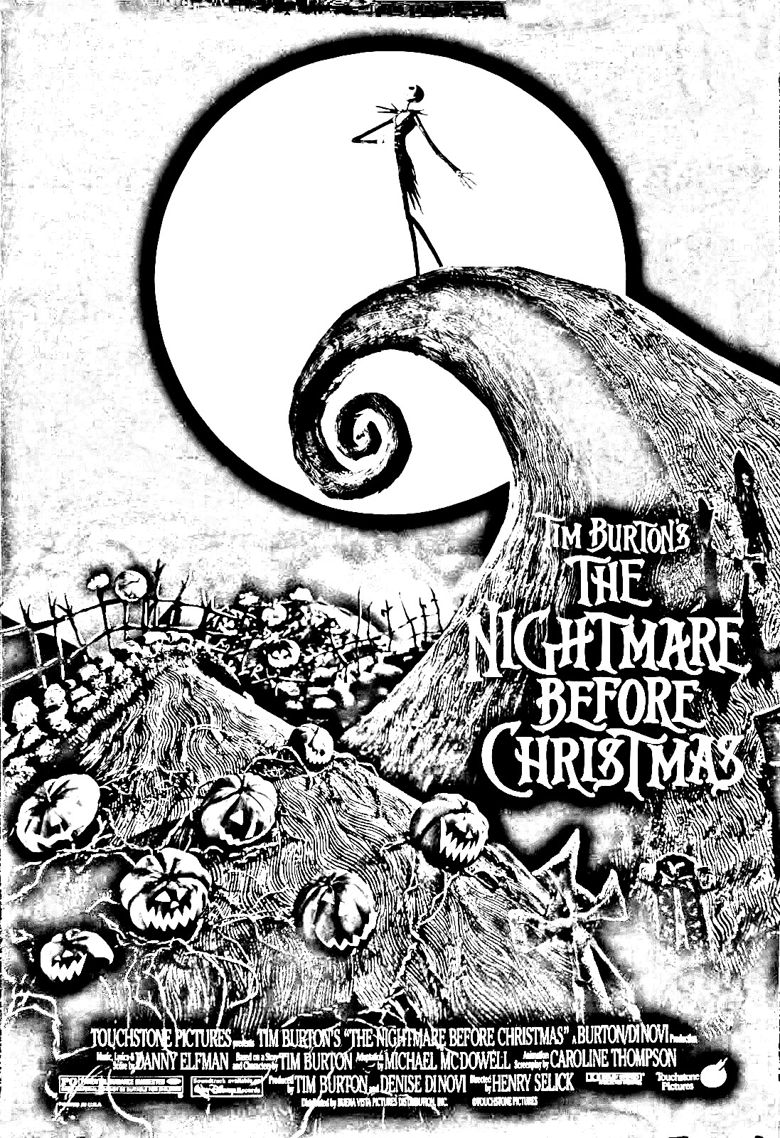 Coloriage Affiche du film L'étrange Noël de Mr Jack