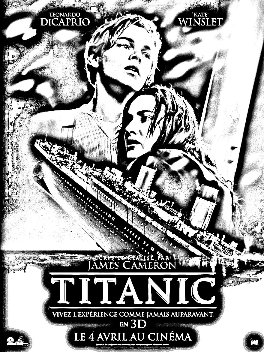 Coloriage affiche Titanic 3D