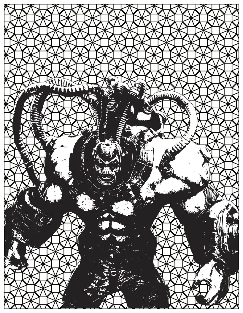 Mechant batman bane (Coloriage de Films célèbres à imprimer pour adultes)