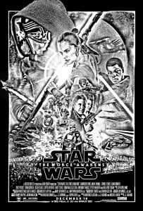 Coloriage adulte affiche star wars reveil de la force