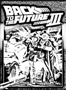 Coloriage affiche Retour vers le futur 3 (Coloriage de Films célèbres)