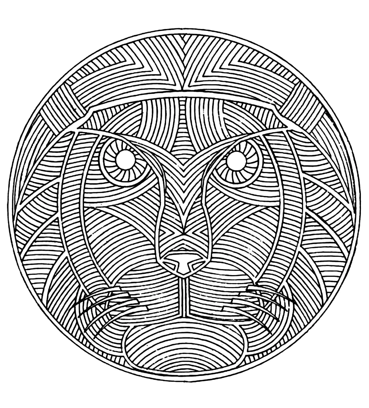 Afrique mandala (Coloriage à imprimer pour adultes)