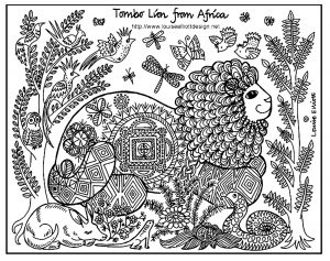 Coloriage afrique tomnbo lion
