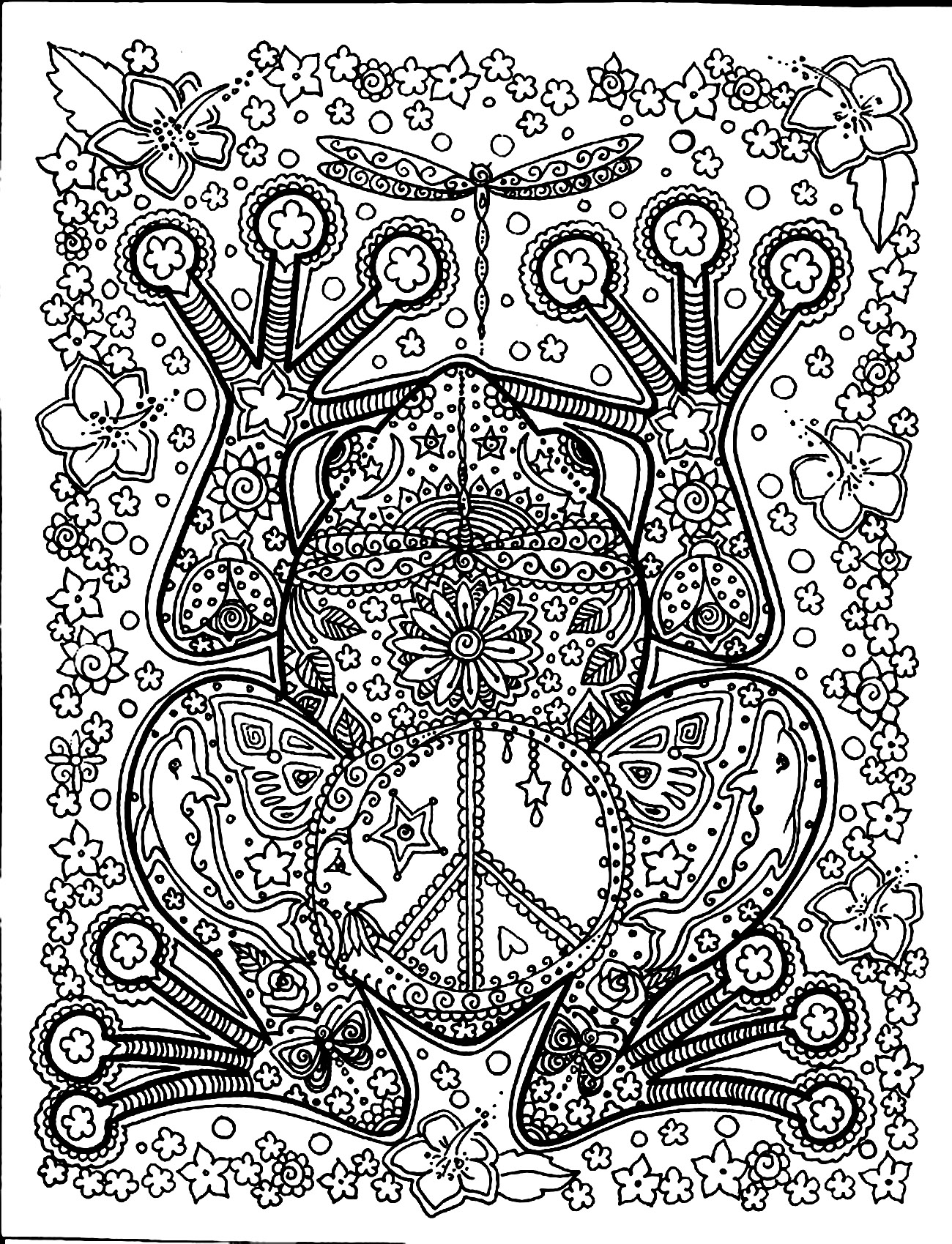 coloriage adulte animaux grosse grenouille 2 free to print