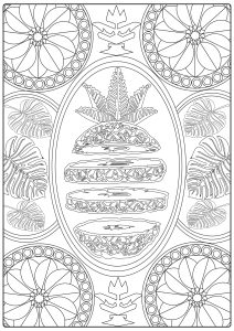 Ananas coupé et Mandalas