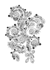 Coloriage zen antistress motif abstrait inspiration florale 8 par juliasnegireva