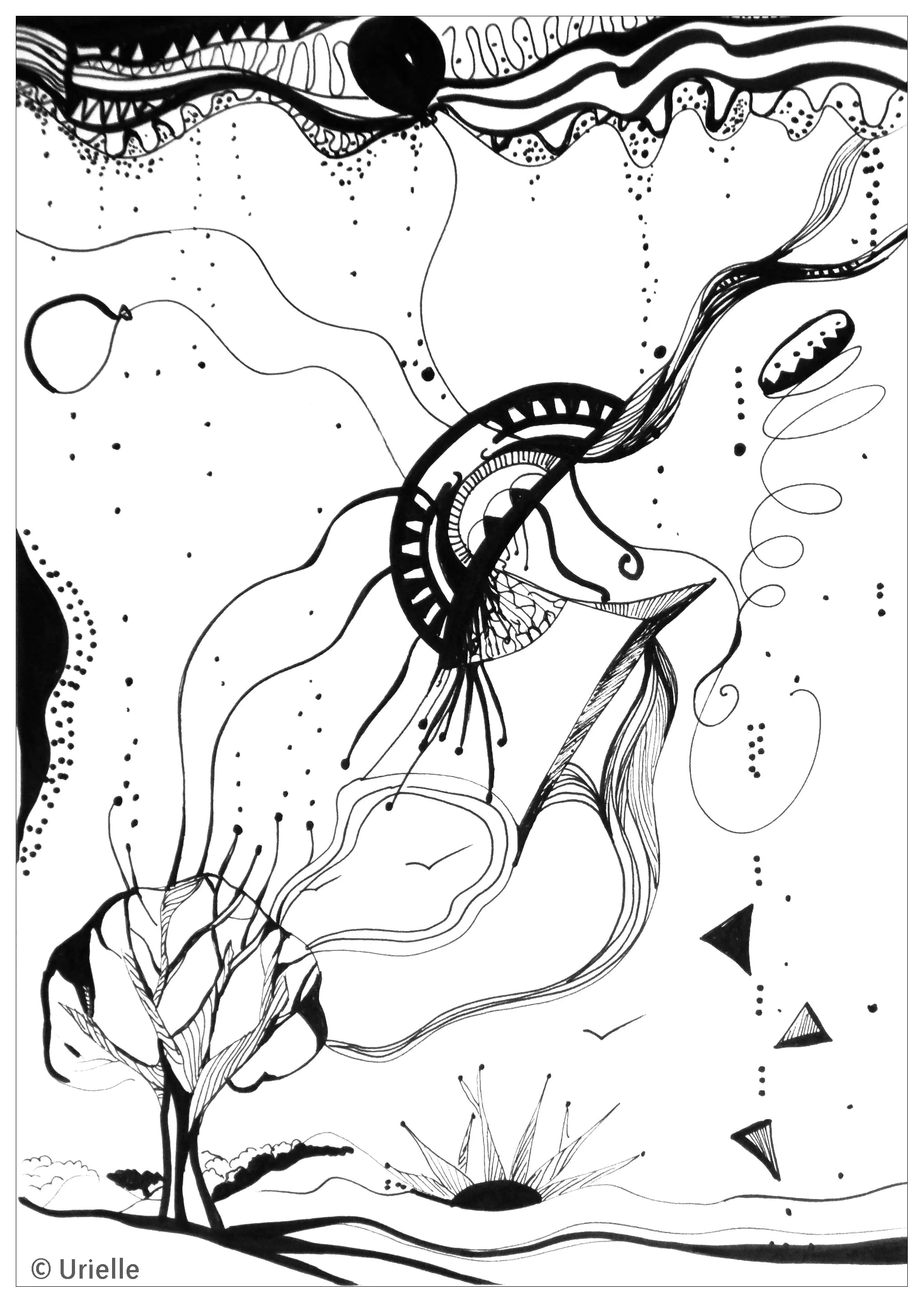 Nature (Coloriage Anti-stress à imprimer pour adultes)