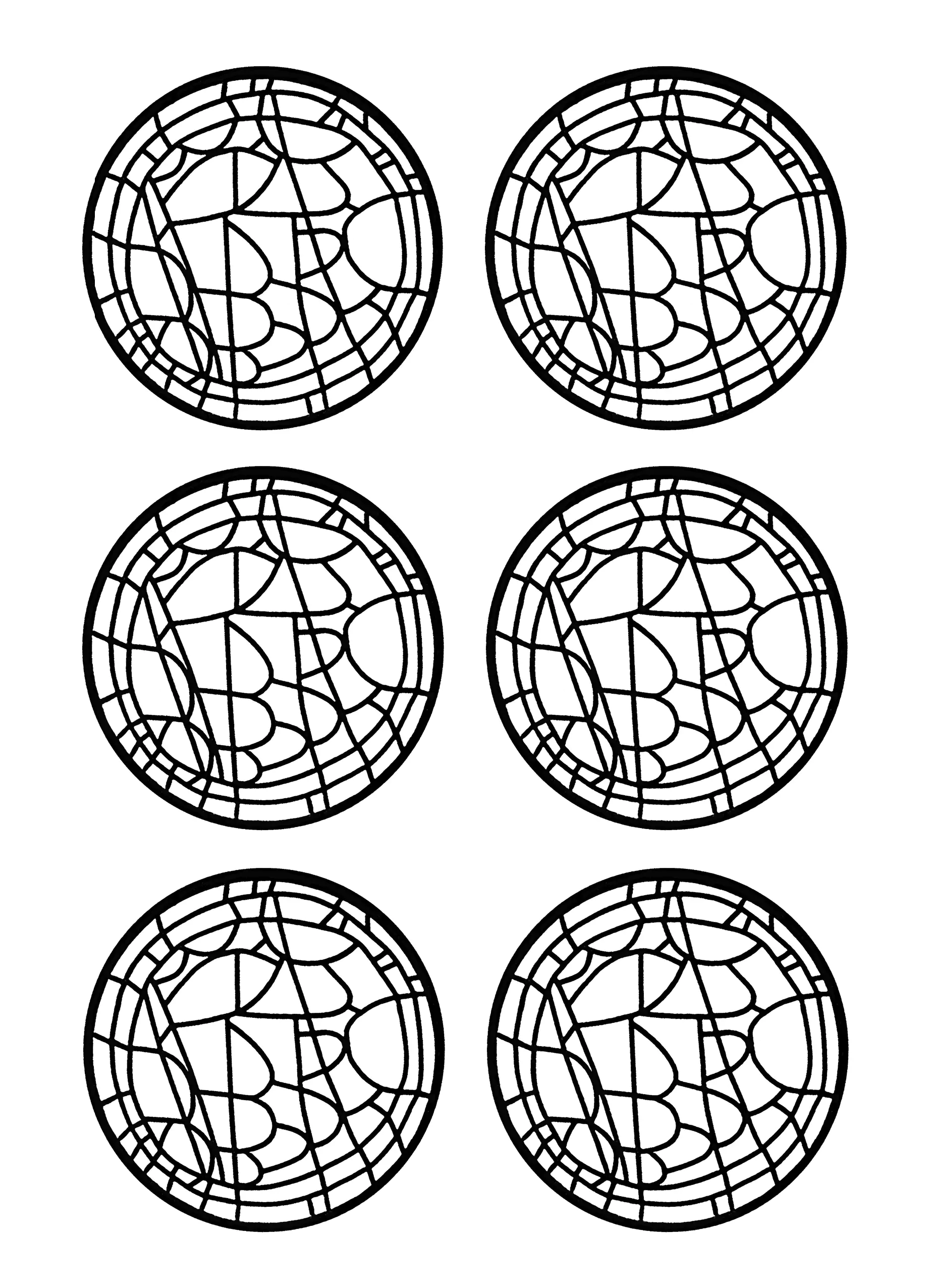 Coloriage Anti-stress créé à partir d'un petit vitrail moderne (Anti-stress)