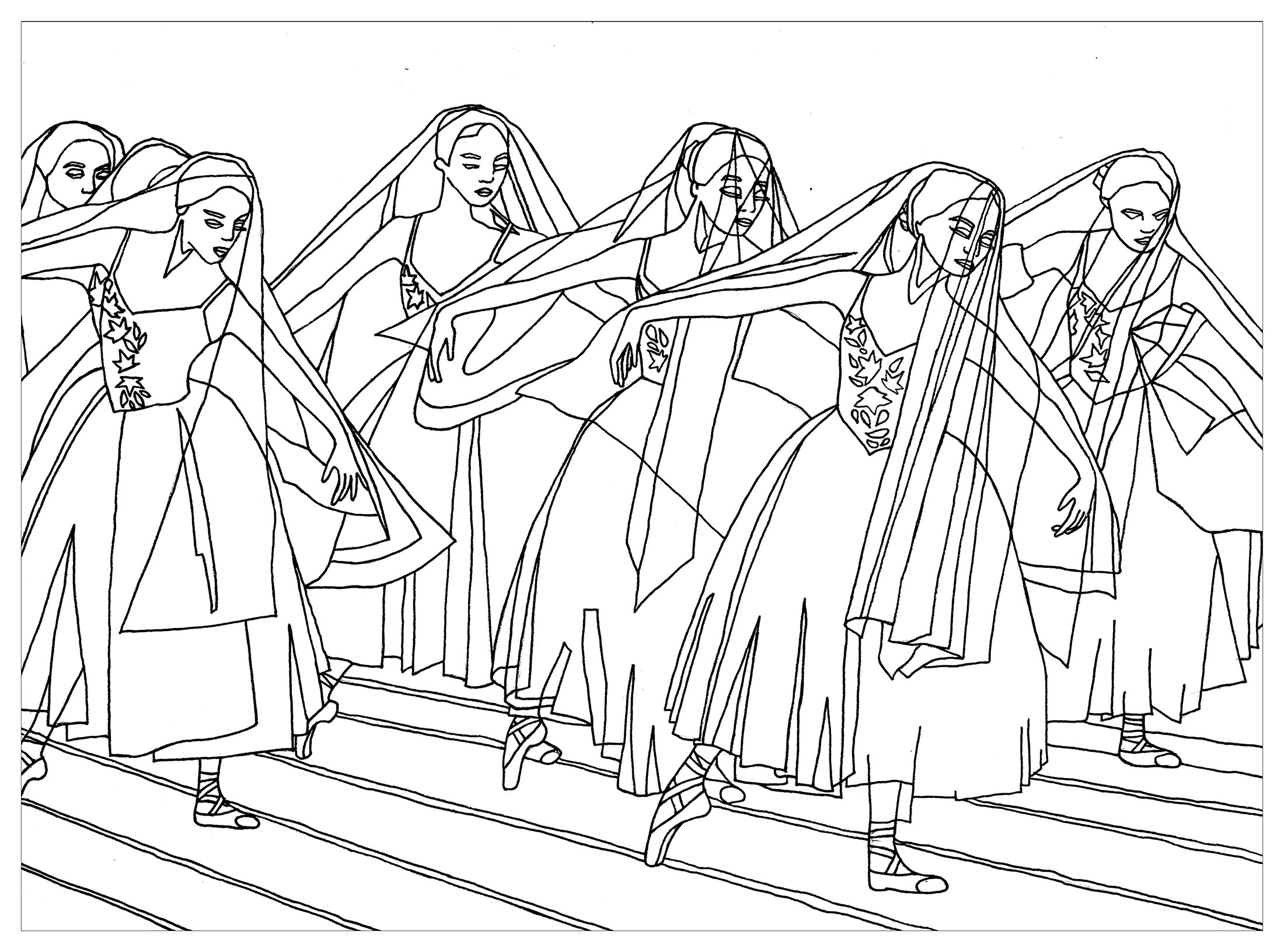 Ballet giselle par marion c (Coloriage Anti-stress à imprimer pour adultes)