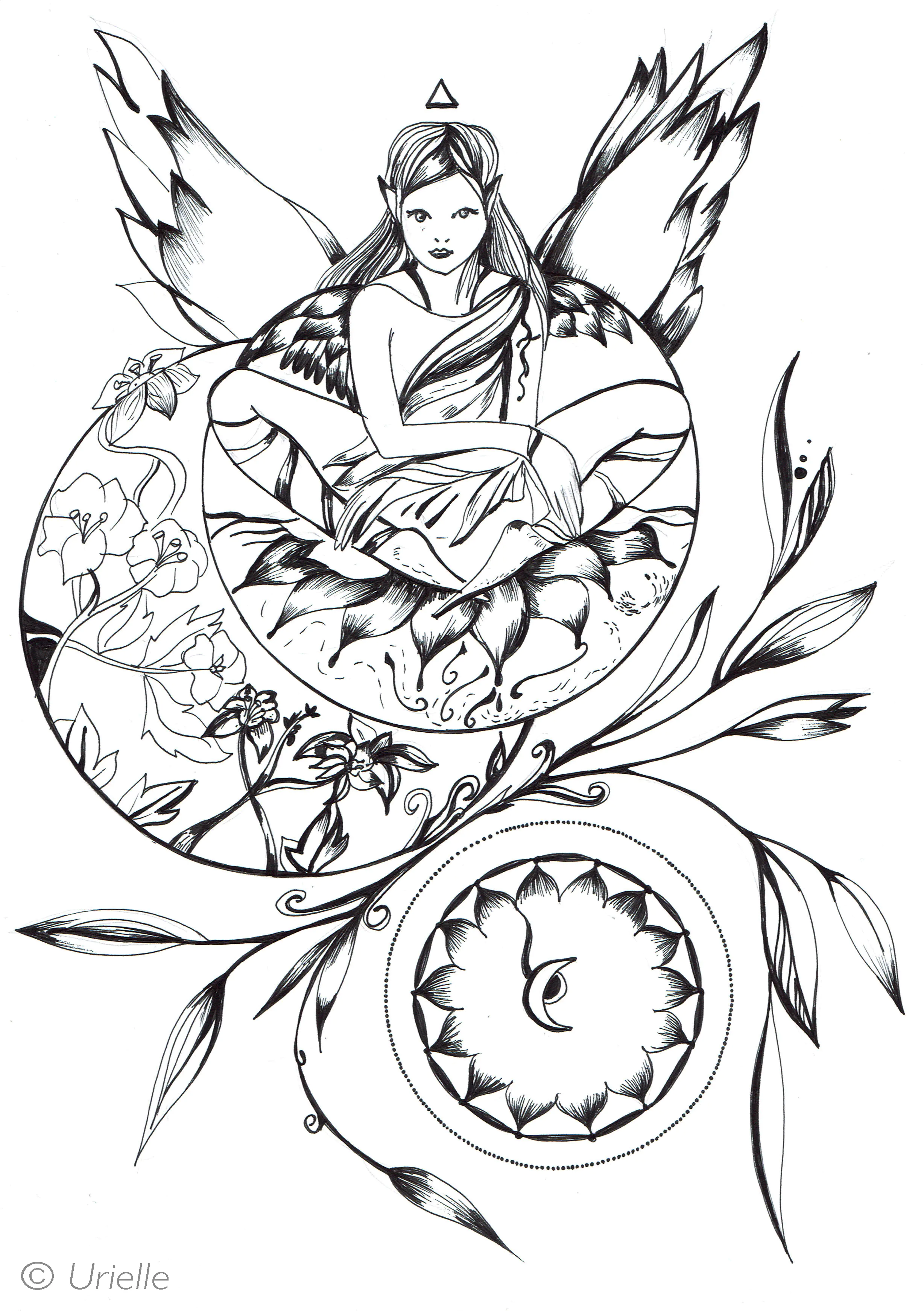 Je suis posee et sereine par urielle (Coloriage à imprimer pour adultes)