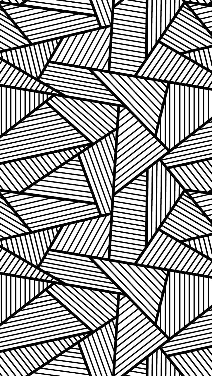 Coloriage Anti-stress avec ces grands Triangles enchevétrés et rayés, à imprimer, gratuit !