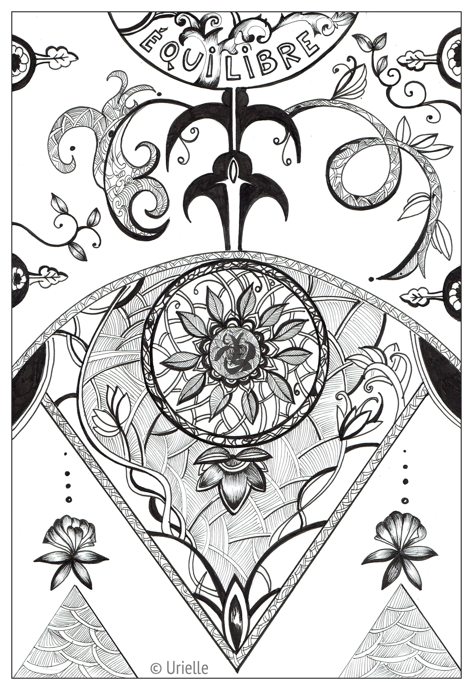 Urielle equilibre (Coloriage Anti-stress à imprimer pour adultes)