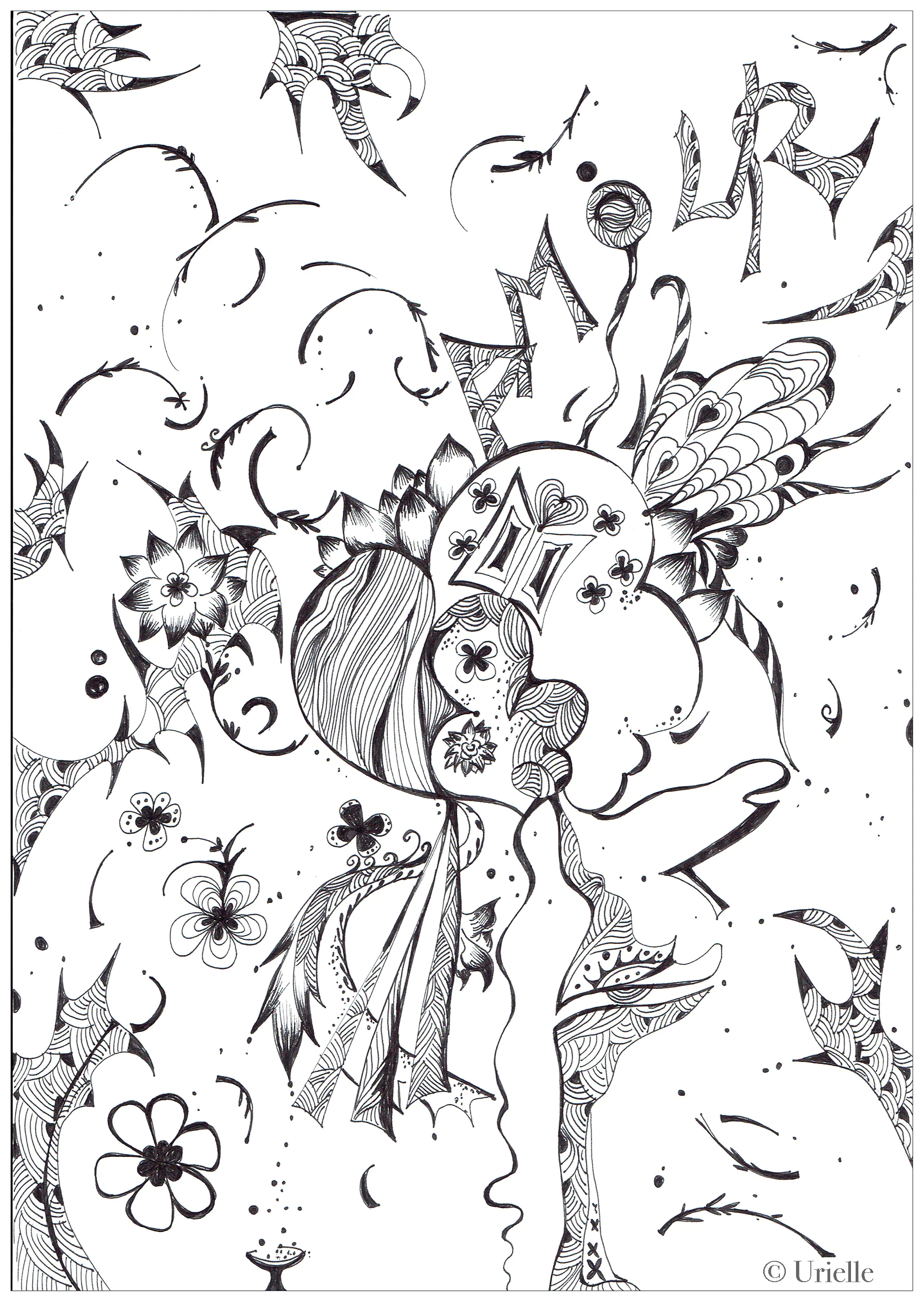 Amour par urielle (Coloriage Anti-stress à imprimer pour adultes)