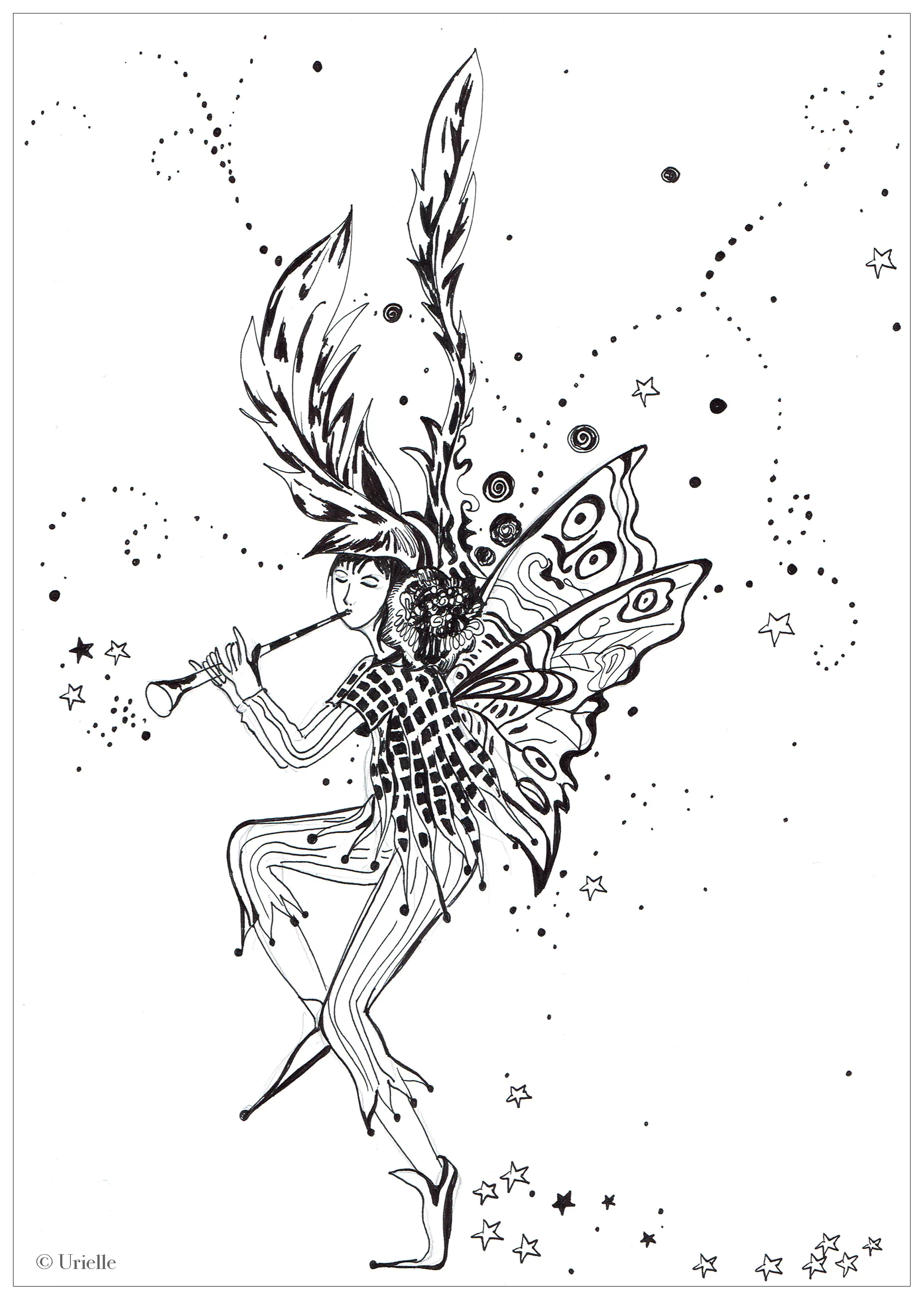 Annonce de l'hiver (Coloriage Anti-stress à imprimer pour adultes)