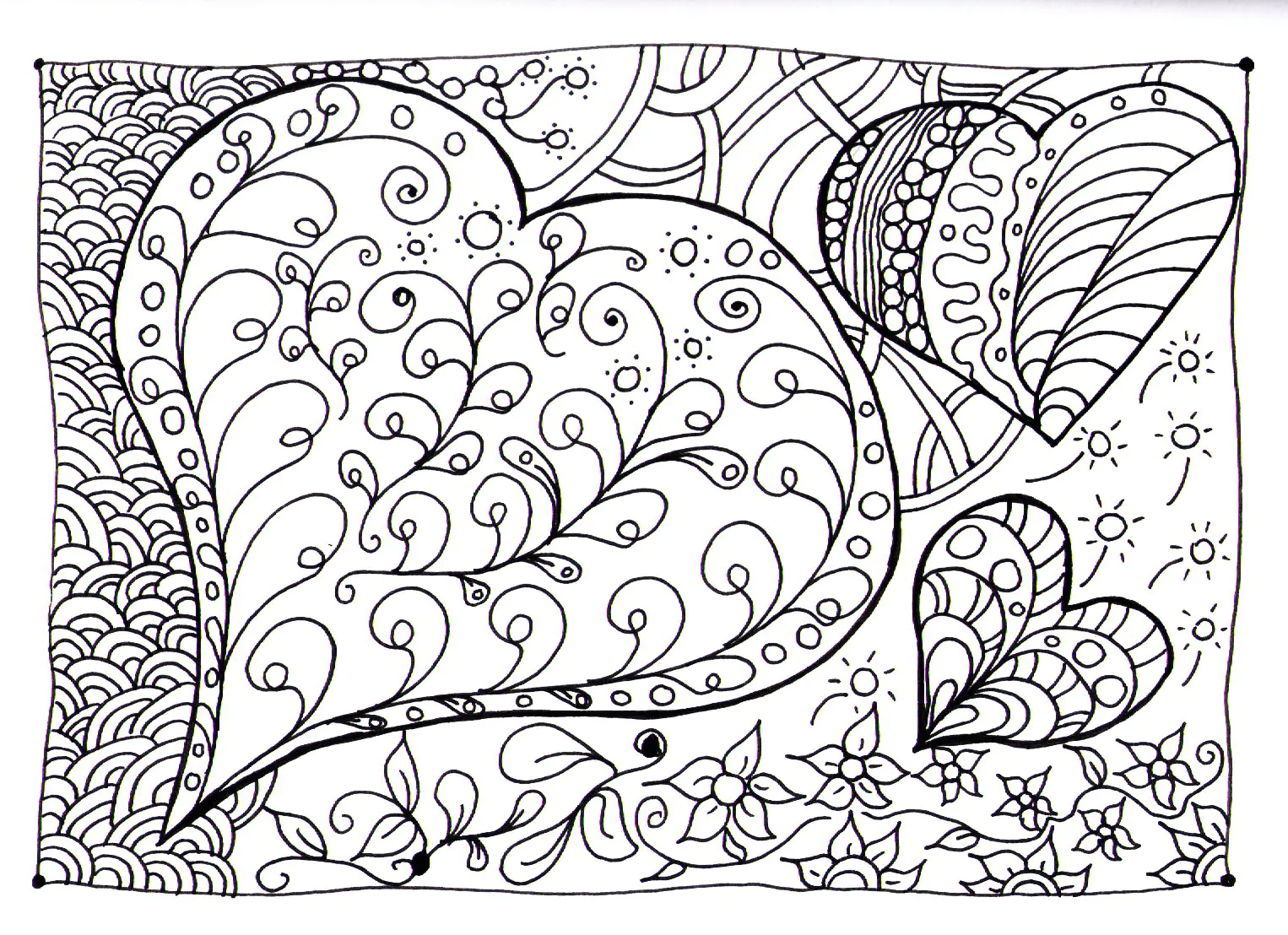 Coeur zen (Coloriage Anti-stress à imprimer pour adultes)