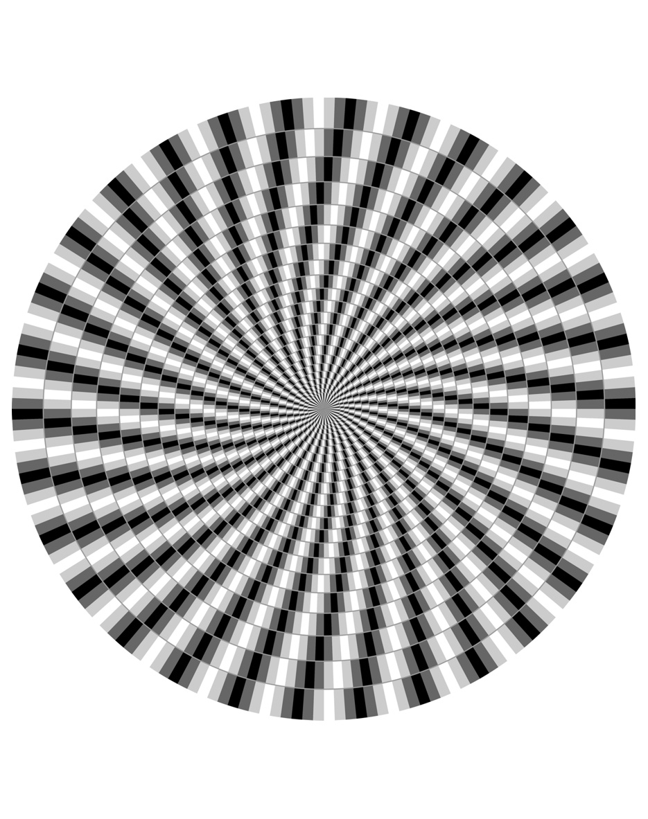 Ce coloriage est une illusion d'optique : on a une impression de mouvement ! A voir si avec des couleurs c'est tout aussi saisissant