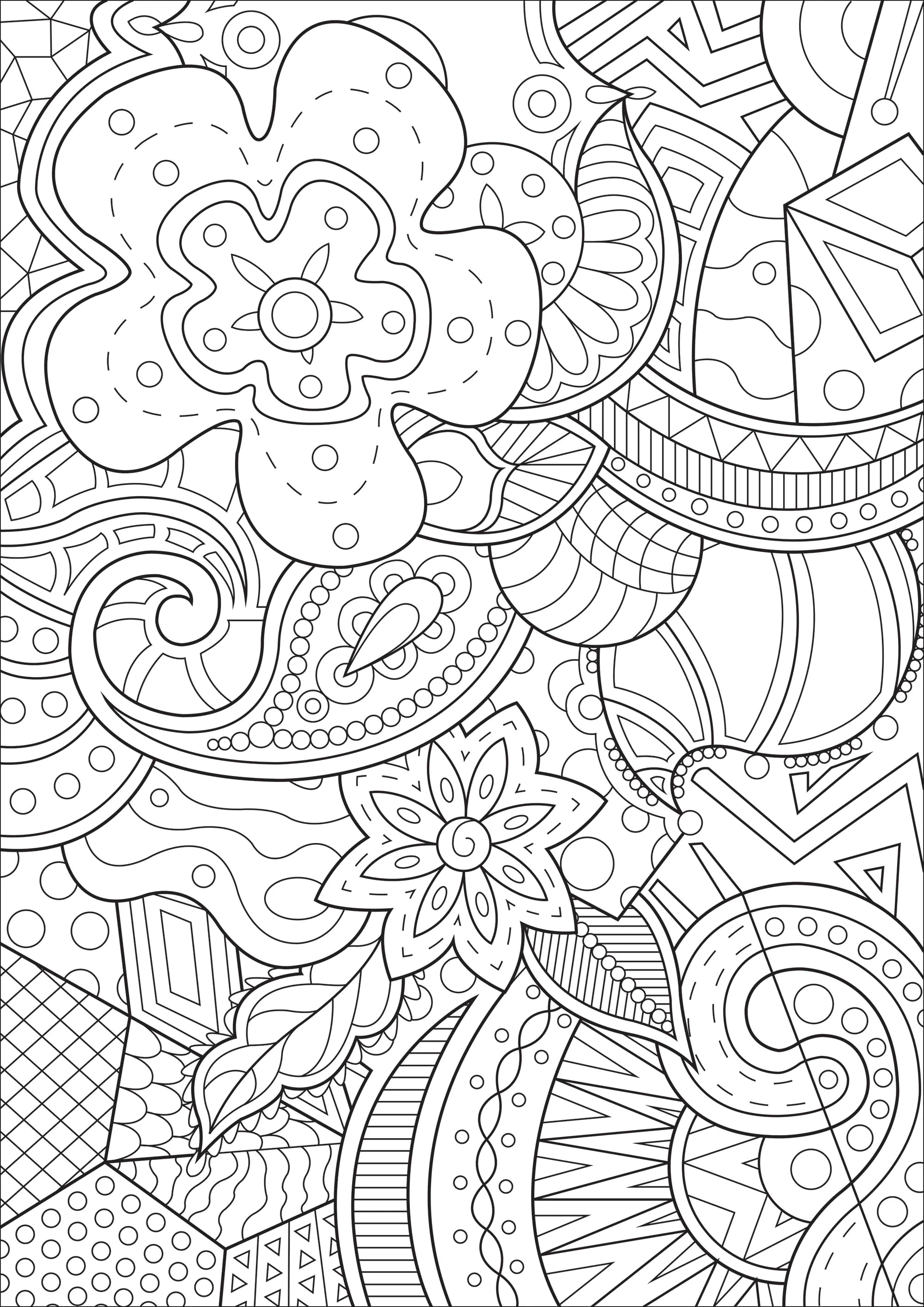 Fond fantaisiste (Coloriage Anti-stress à imprimer pour adultes)
