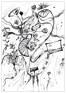 Sur le fil de la vie (Coloriage d'Urielle)