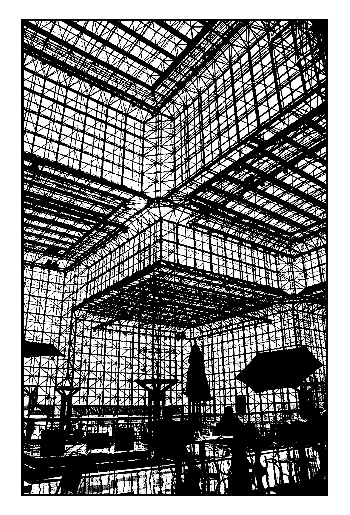 Architecture javis center new york (Coloriage de Pays, villes et architecture à imprimer pour adultes)