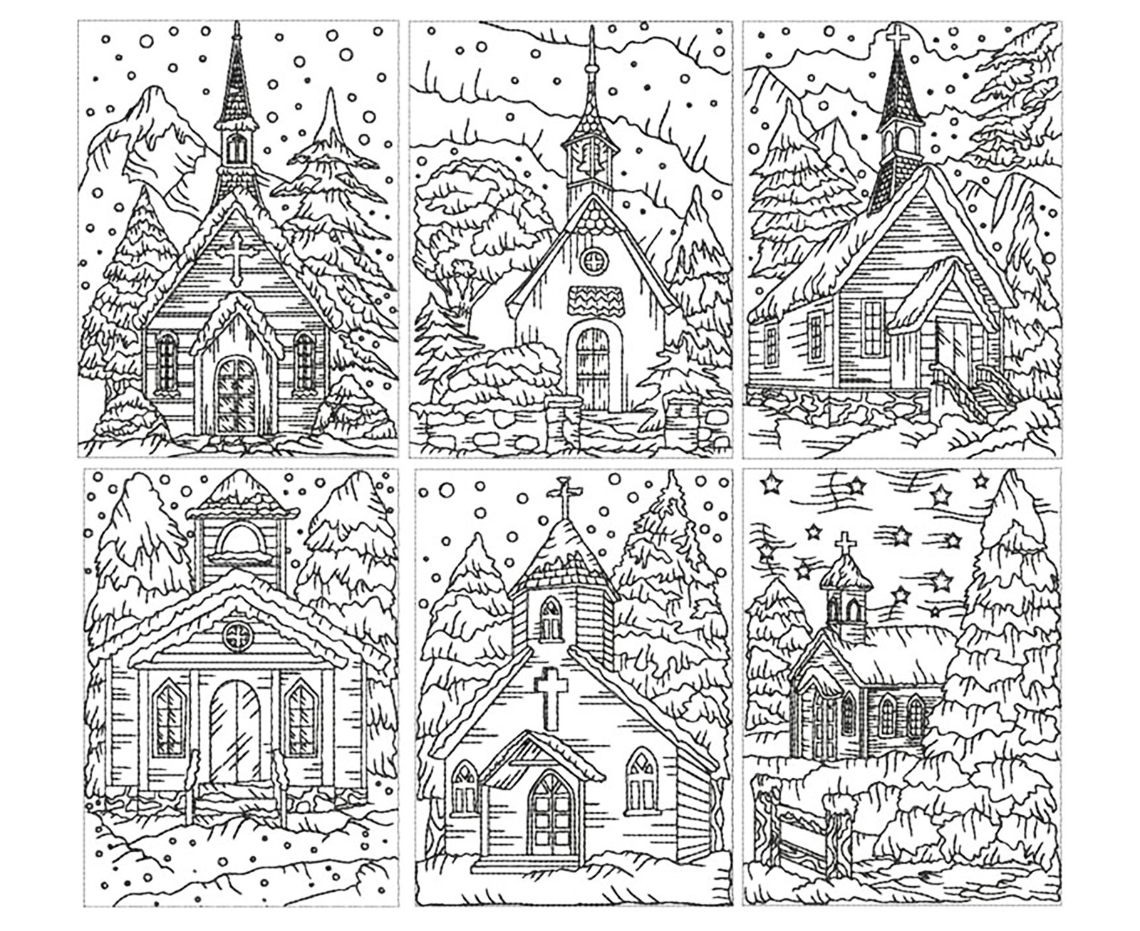 15    Coloriage Maison Russe sous La Neige