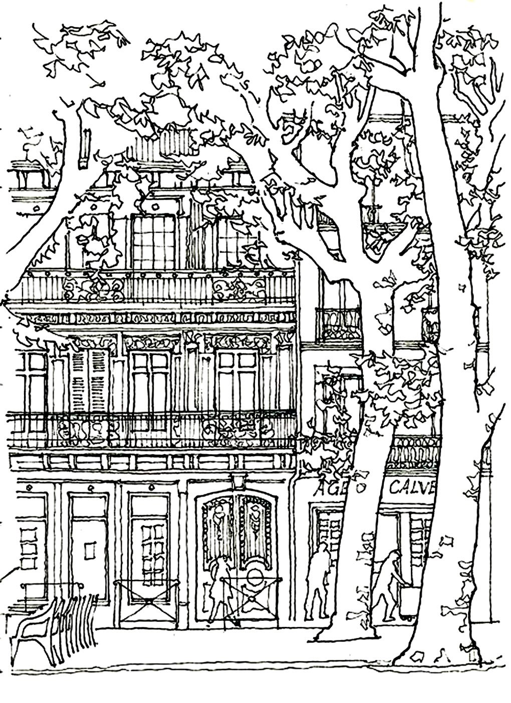 Harmonie entre habitat et végétation. Une jolie maison entourée d'arbres luxuriants.Une scène paisible et sereine, pour un coloriage qui peut vous inspirer à trouver un équilibre entre habitat et végétation. Harmonie entre habitat et végétation. Une jolie maison entourée d'arbres luxuriants.Une scène paisible et sereine, pour un coloriage qui peut vous inspirer à trouver un équilibre entre habitat et végétation.
