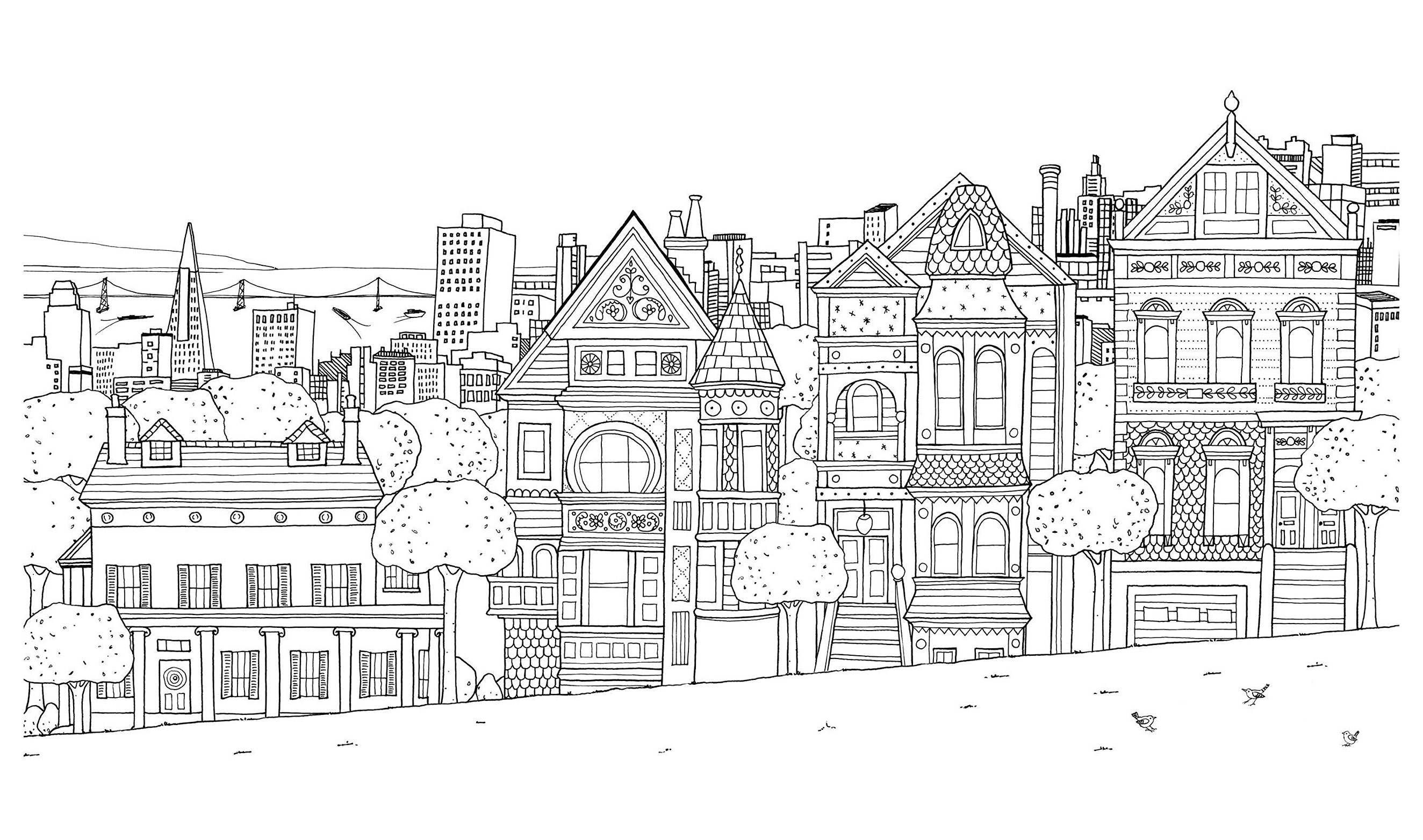 coloriage maisons san fransisco free to print