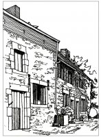 Architecture typique du Sud de la France (Coloriage de Pays, villes et architecture)