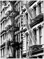 Coloriage adulte escaliers new york