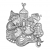 Coloriage houses a partir d un reve d enfant par tanyalmera 123rf