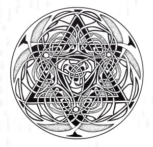 Art celtique : éléments entrelacés ressemblant à un Mandala