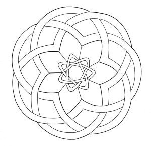 Coloriage de à imprimer pour adultes : Simple mandala Art Celtique