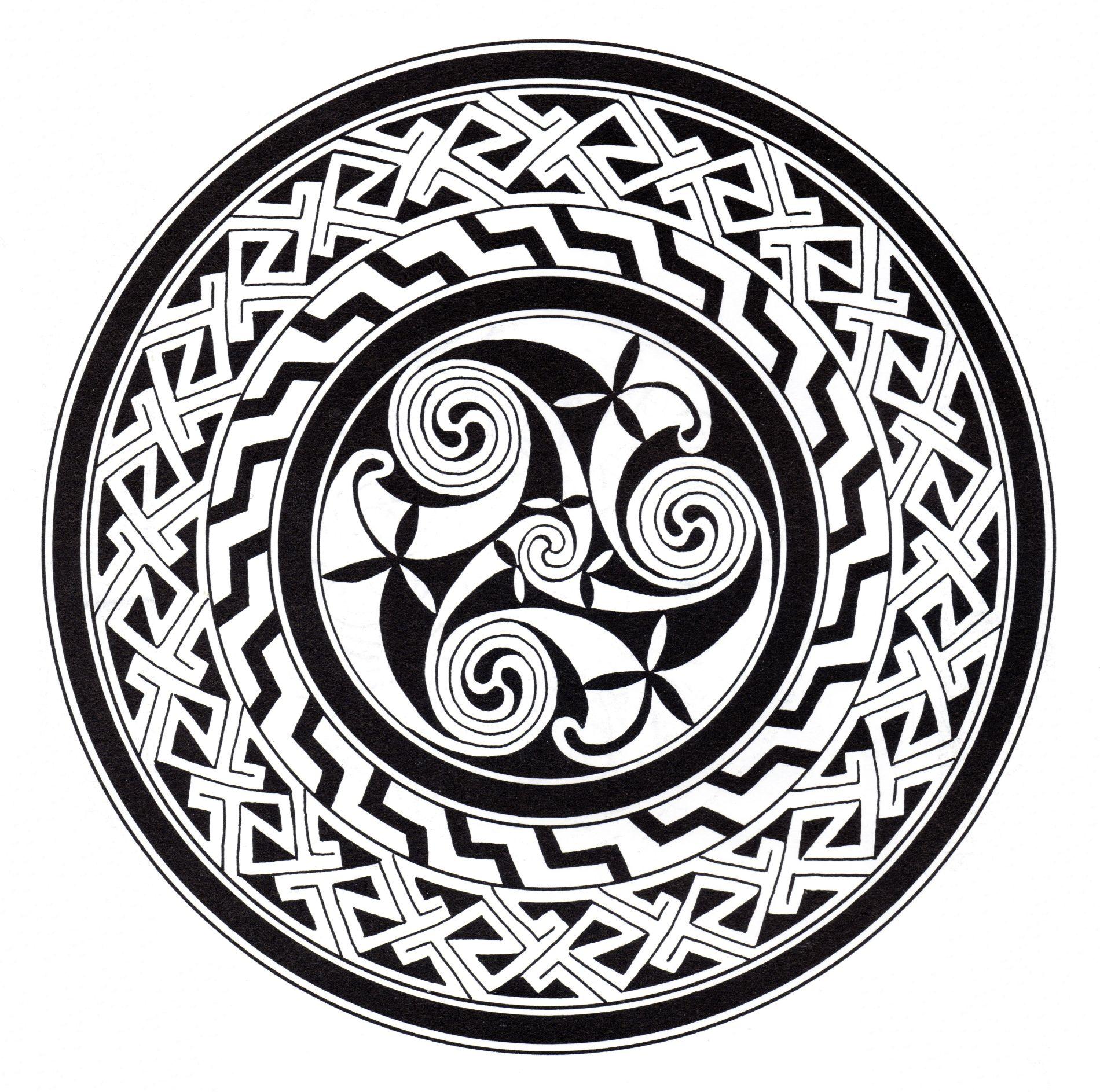 Motifs complexes formant un Mandala celtique