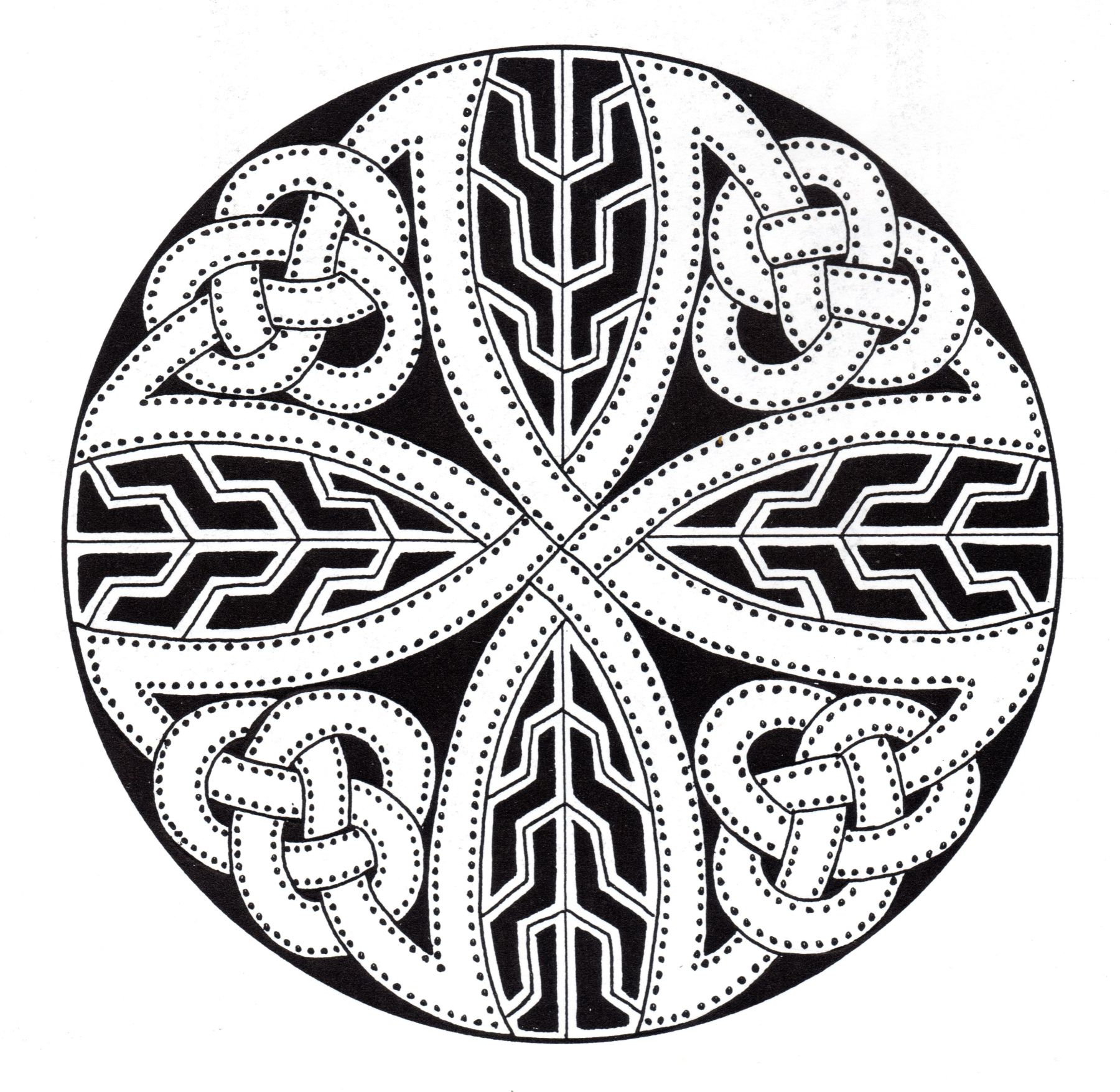 Motifs complexes formant un Mandala celtique