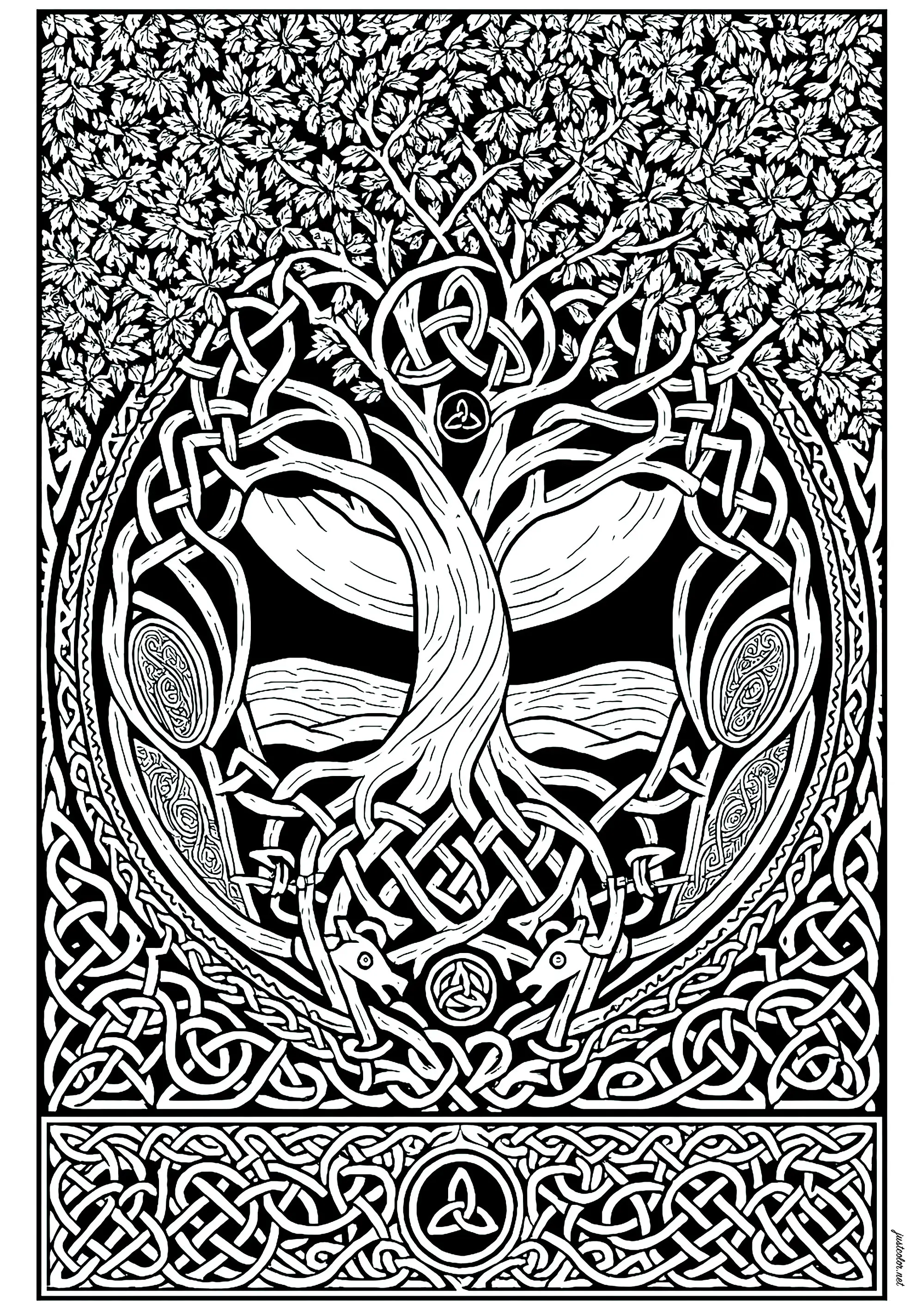 Coloriage complexe de l'abre de la vie (Art Celtique)